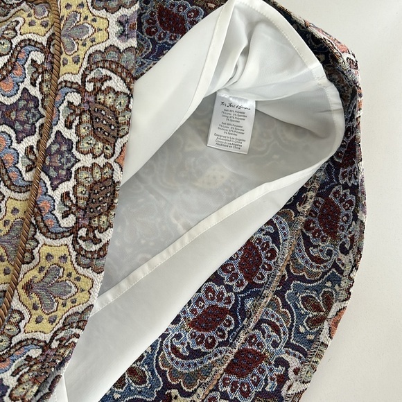 For Love & Lemons Brocade Tapestry Mini Skirt Ivory Floral Artsy Size Medium - Picture 4 of 9